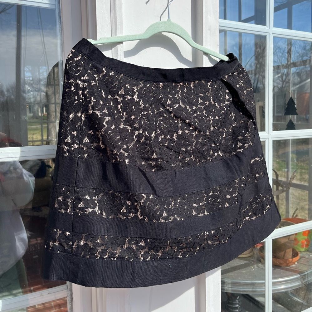J Crew Floral Lace Contrast Stripe Skirt NWT - Picture 3 of 8